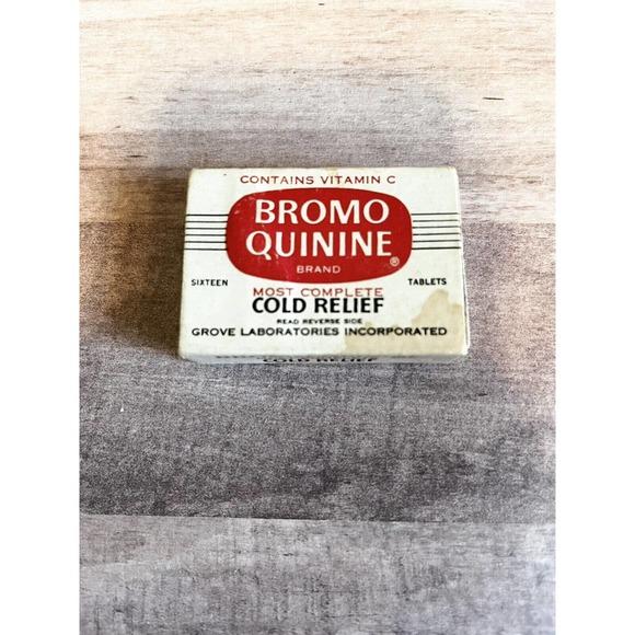 Other | Vintage 194s Empty Box Rx Pharmacy Bromo Quinine Cold Relief ...